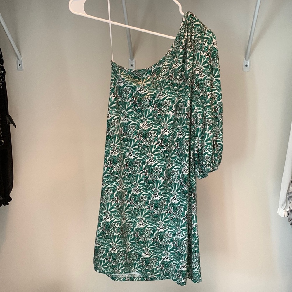 One shoulder floral dress
